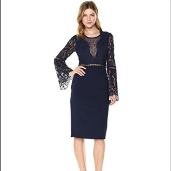 NEW Bardot Faedra Navy Lace Illusion Dress size 8 - Picture 1 of 14